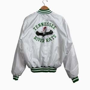 True Vintage Tennessee River Rats Bomber Jacket Snap Front Embroidered XL